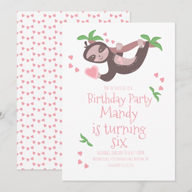 Fête d'anniversaire de la Saint-Valentin paresseux (Devant / Derrière)
