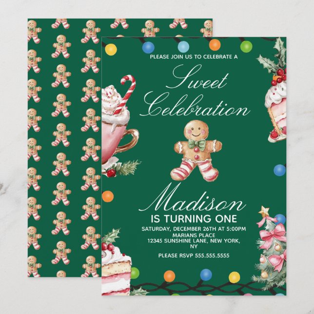 Fête d'anniversaire de Noël Célébration douce (Devant / Derrière)