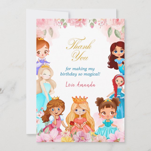 Fête d'anniversaire de Princesse Fille 3 ans Merci (Devant)