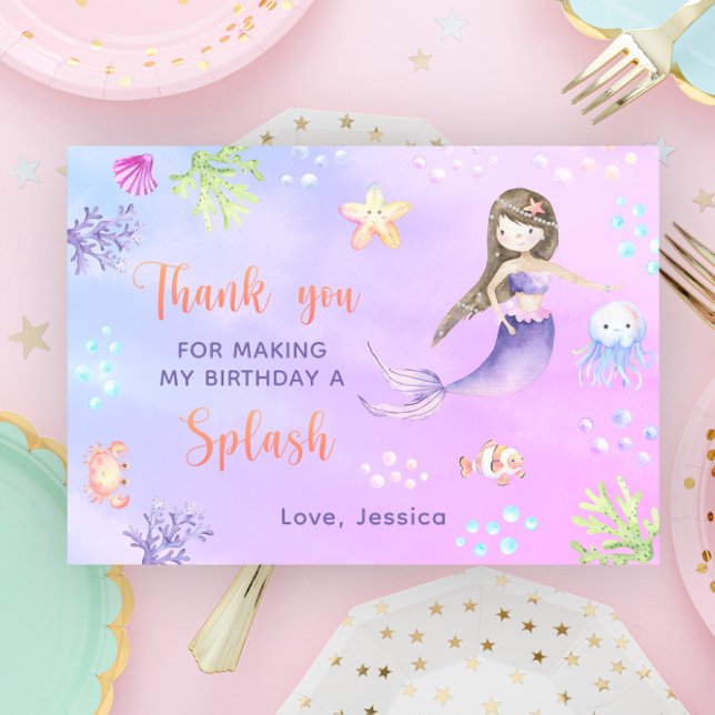Fête d'anniversaire de sirène sous la mer Merci (Créateur téléchargé)