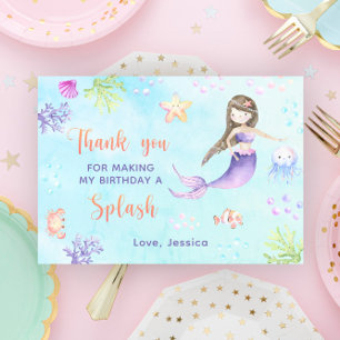 Fête d'anniversaire de sirène sous la mer Merci