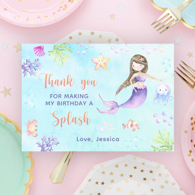 Fête d'anniversaire de sirène sous la mer Merci (Créateur téléchargé)