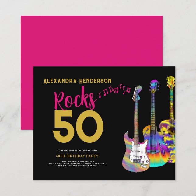 Fête d'anniversaire des 50 ans déchire avec 50 ros (Devant / Derrière)