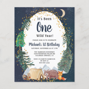 Fête d'anniversaire des animaux de la forêt sauvag