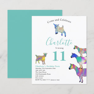 Fête d'anniversaire des chèvres colorées