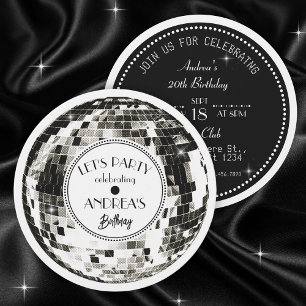 Fête d'anniversaire Disco ball Invitation