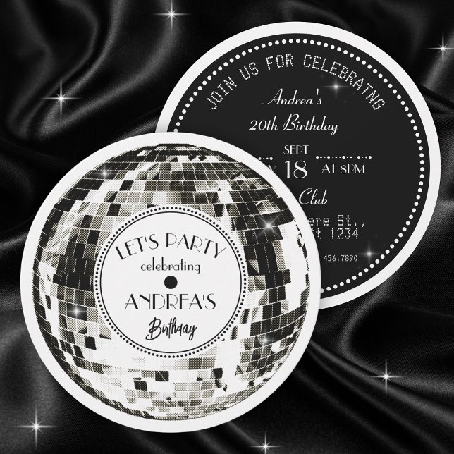 Fête d'anniversaire Disco ball Invitation (Créateur téléchargé)