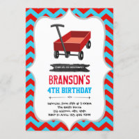 Fête d'anniversaire du wagon rouge Invitation