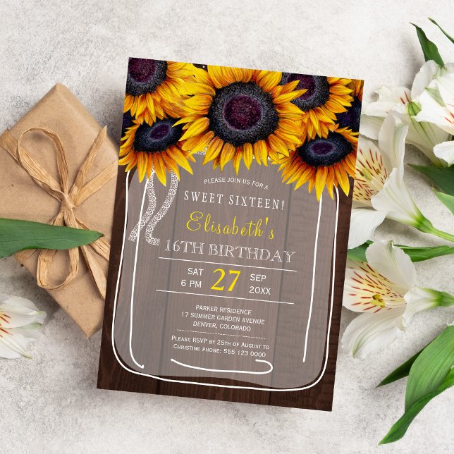 Fête d'anniversaire élégante florale rustique pour (Créateur téléchargé)