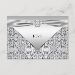 Fête d'anniversaire élégante RSVP de noces