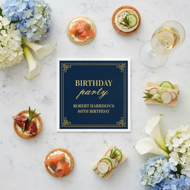 Fête d'anniversaire élégante serviettes en papier  (SEE FULL SUITE AT BOTTOM)