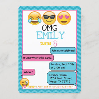 Fête d'anniversaire Emojis - Invitation