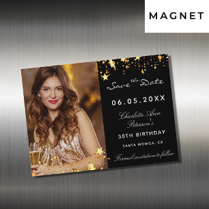 Fête d'anniversaire en or noir enregistrer l'aiman