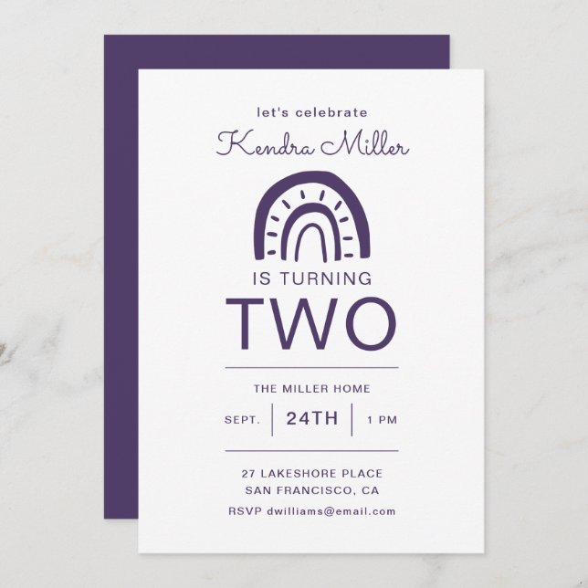 FÊTE D'ANNIVERSAIRE Enfant Arc-en-ciel (Devant / Derrière)