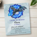 Fête d'anniversaire enfant budget feu bleu dragon<br><div class="desc">Cette création a été réalisée par le biais d'art numérique. Elle peut être personnalisée dans la zone prévue à cet effet en changeant la photo et/ou le texte. Vous pouvez également la personnaliser en choisissant l'option "cliquez pour personnaliser davantage" et supprimer ou changer la couleur de l'arrière-plan, ajouter du texte,...</div>