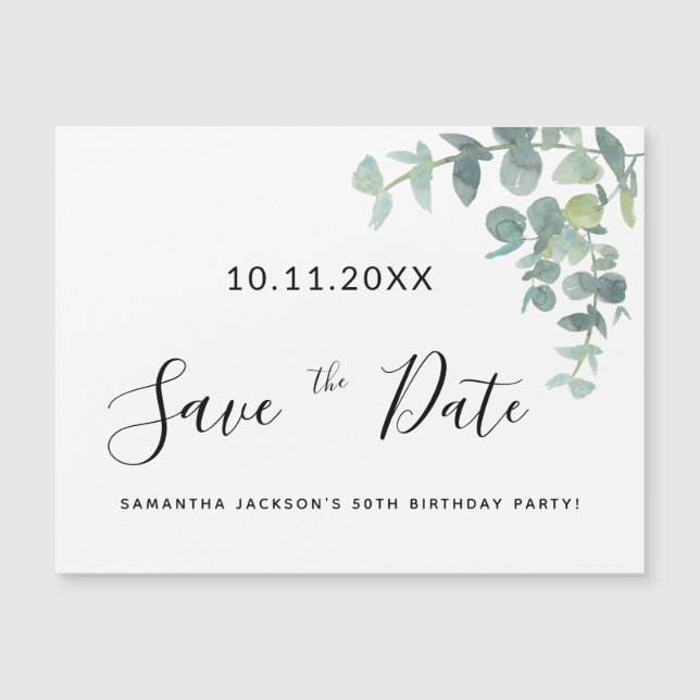 fête d'anniversaire eucaluptus verdure enregistrer (Devant)