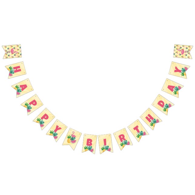 Fête d'anniversaire Flamant rose - Bannière signal (Tout)