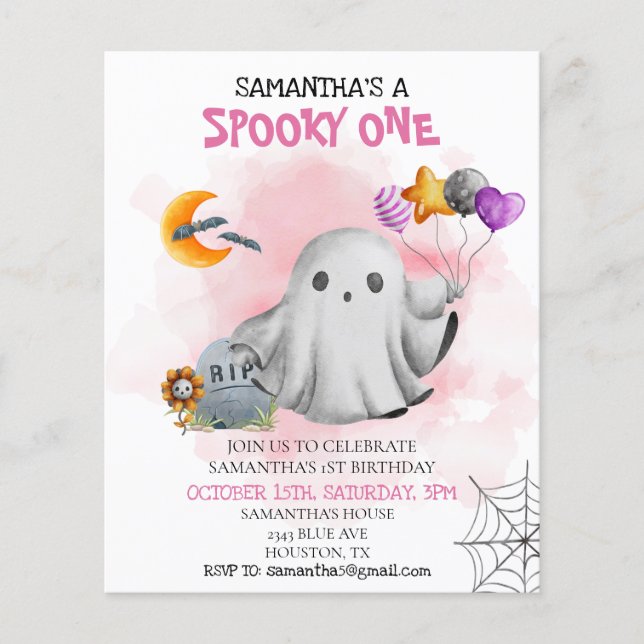 Fête d'anniversaire Halloween Enfants Un Fantôme E (Devant)