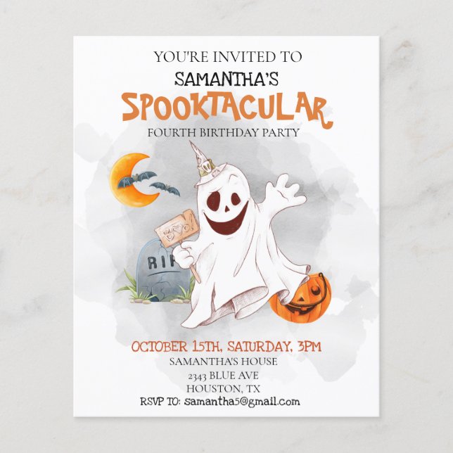 Fête d'anniversaire Halloween pour enfants Spookta (Devant)