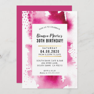 FÊTE D'ANNIVERSAIRE INVITATION aquarelle moderne c