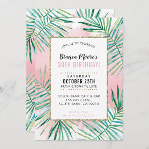 FÊTE D'ANNIVERSAIRE INVITATION palmier tropical fe