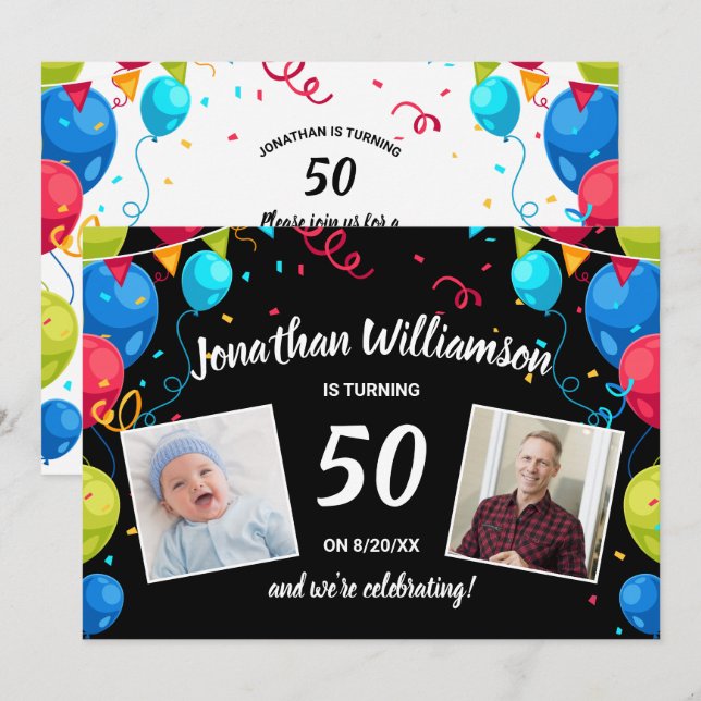 Fête d'anniversaire par la poste Envoyez une carte (Devant / Derrière)