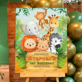 Fête d'anniversaire Safari - Panneau de bienvenue