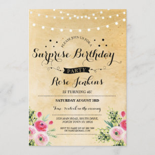 Fête d'anniversaire Surprise à tout âge Invitation