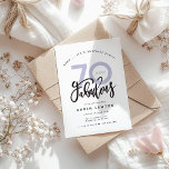 fête d'anniversaire surprise de 70e anniversaire<br><div class="desc">Soixante-dix et fabuleuse fête d'anniversaire surprise à 70 regards,  typographie moderne invitation d'anniversaire. Texte de script moderne sur la conception de typographie de tendance. Partie d'une collection. Les couleurs peuvent être customisées.</div>