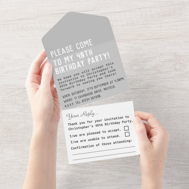 Fête d'anniversaire tout en une invitation (Déchirure)