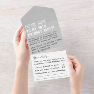 Fête d'anniversaire tout en une invitation