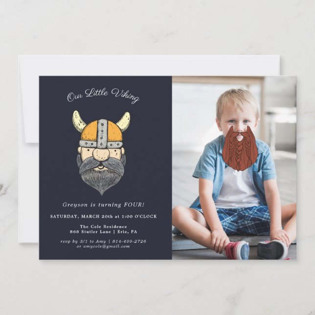 Fête d'anniversaire Viking | Barbe amusante sur ph (Devant)