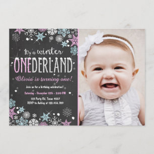 Fête d'anniversaire Winter Onederland invitation G