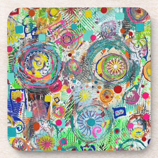 Fête dans un coffret de 6 Dessous de verre (Devant)