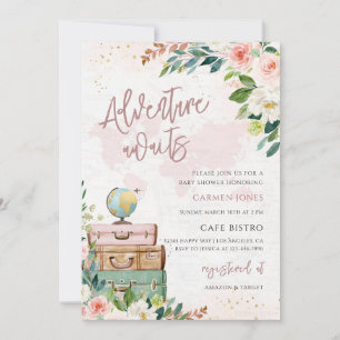 Fête d'arrivée de bébé carte du monde Aventure en