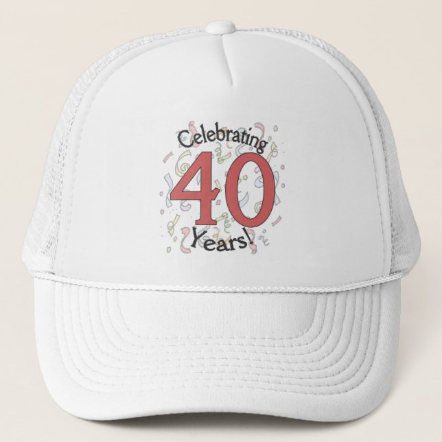Fête de 40 ans casquette confetti (Devant)