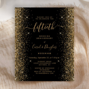 Fête de 50e anniversaire Budget Black Gold Glitter