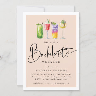 Fête de Bachelorette moderne Invitation du week-en