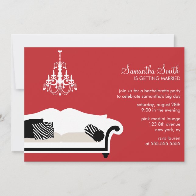 Fête de bachelorette moderne ou Invitations de Fêt (Devant)