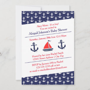 Fête de bébé Ahoy Ancres - Invitation