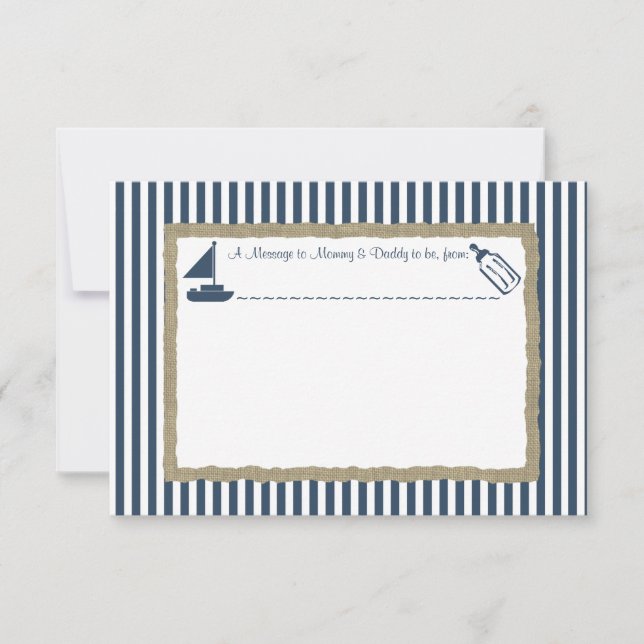 Fête de bébé Bateau à voile Message dans une boute (Devant)