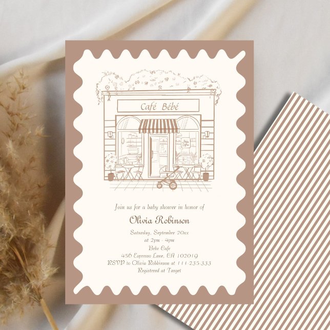 Fête de bébé Café Bébé Invitation Baby Shower Neut (Créateur téléchargé)