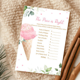 Fête de Bébé Crème Glacée Rose Le Prix Est Le Bon
