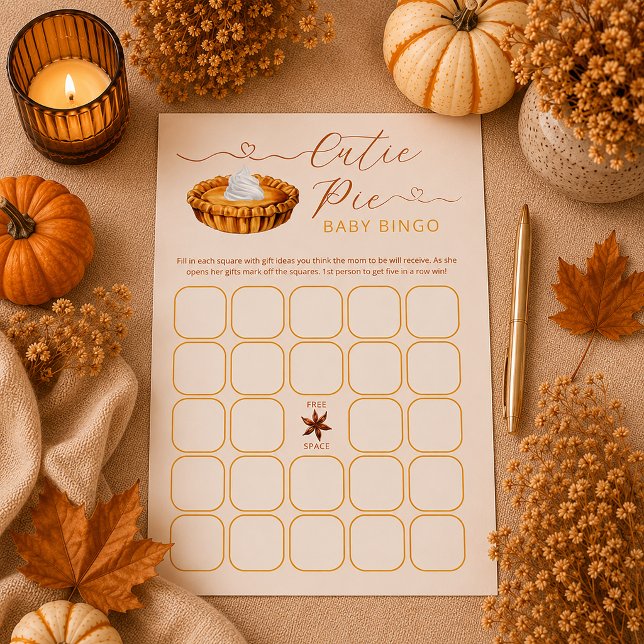 Fête de Bébé Cutie Pie – Jeu de Bingo (Cutie Pie Bingo Game)