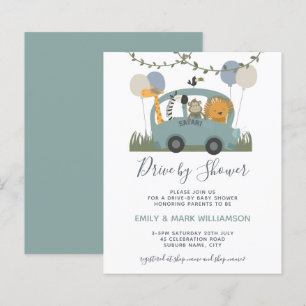 Fête de bébé Drive By Safari Animal Vert Budget