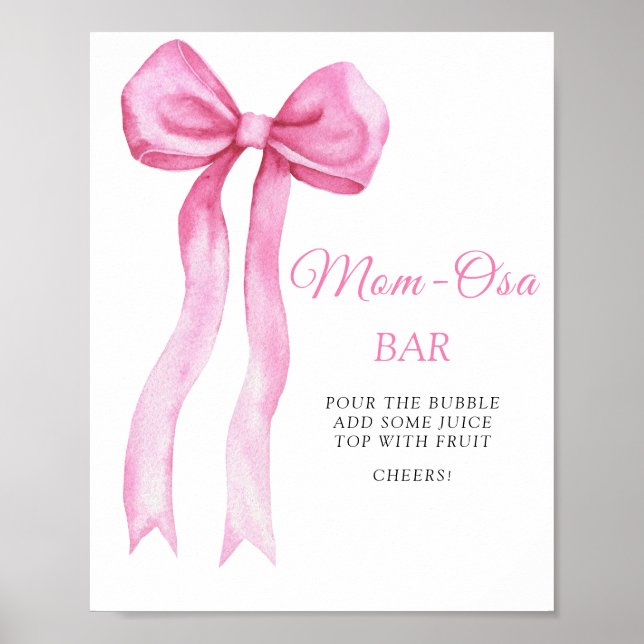 Fête de bébé fille avec un nœud rose - Affiche de  (Devant)
