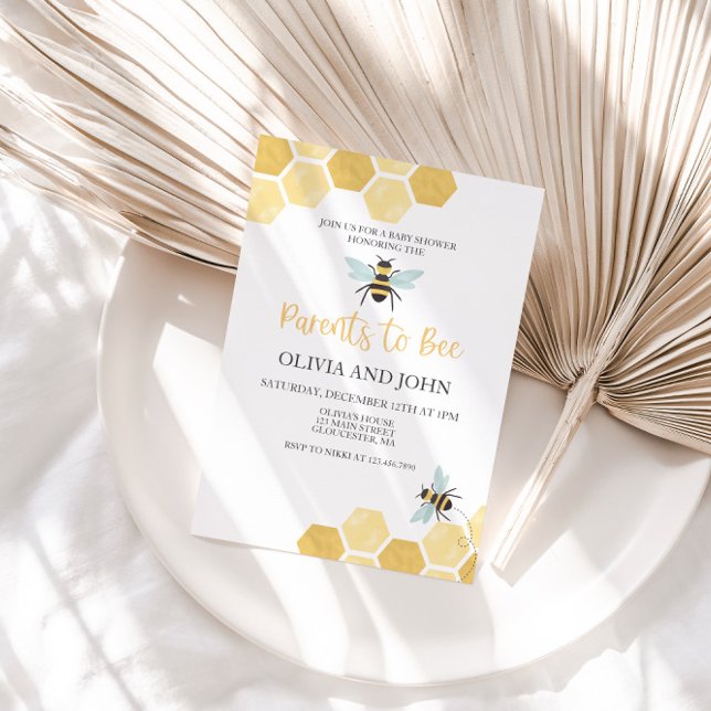 Fête de bébé Petite Abeille Miel Invitation abeill (Créateur téléchargé)