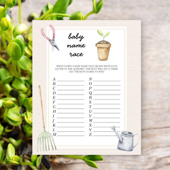 fête de bébé pousse - Jeu de course de noms de béb (Créateur téléchargé)
