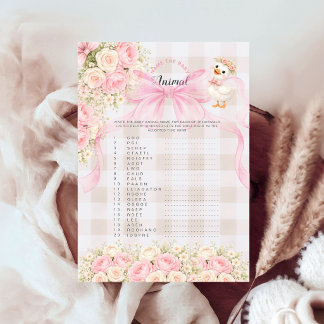 Fête de Bébé Rose Oie Ridicule Nommez le Bébé Anim