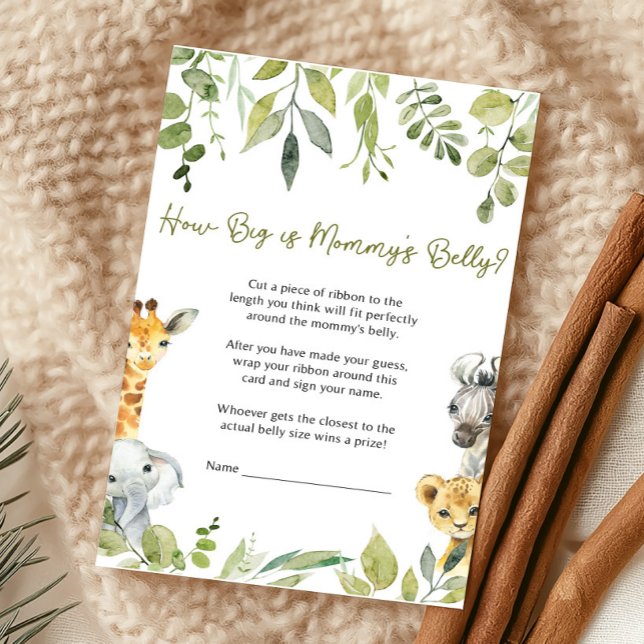 Fête de bébé Wild One : Quelle est la taille du ve (Wild One Safari Baby Shower Game)